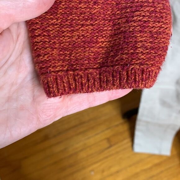 Old Navy rust melange sweater tunic medium slight hi-lo hem EUC - Picture 6 of 9